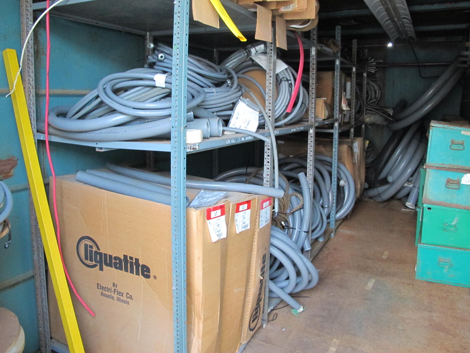 8'X8'X20' STORAGE CONTAINER WITH CONTENTS: LARGE QUANTITY OF LIQUATITE ELECTRICAL FLEX HOSE UP TO 4" (G-20/#8) LOADING & HANDLING FEE $400-4413