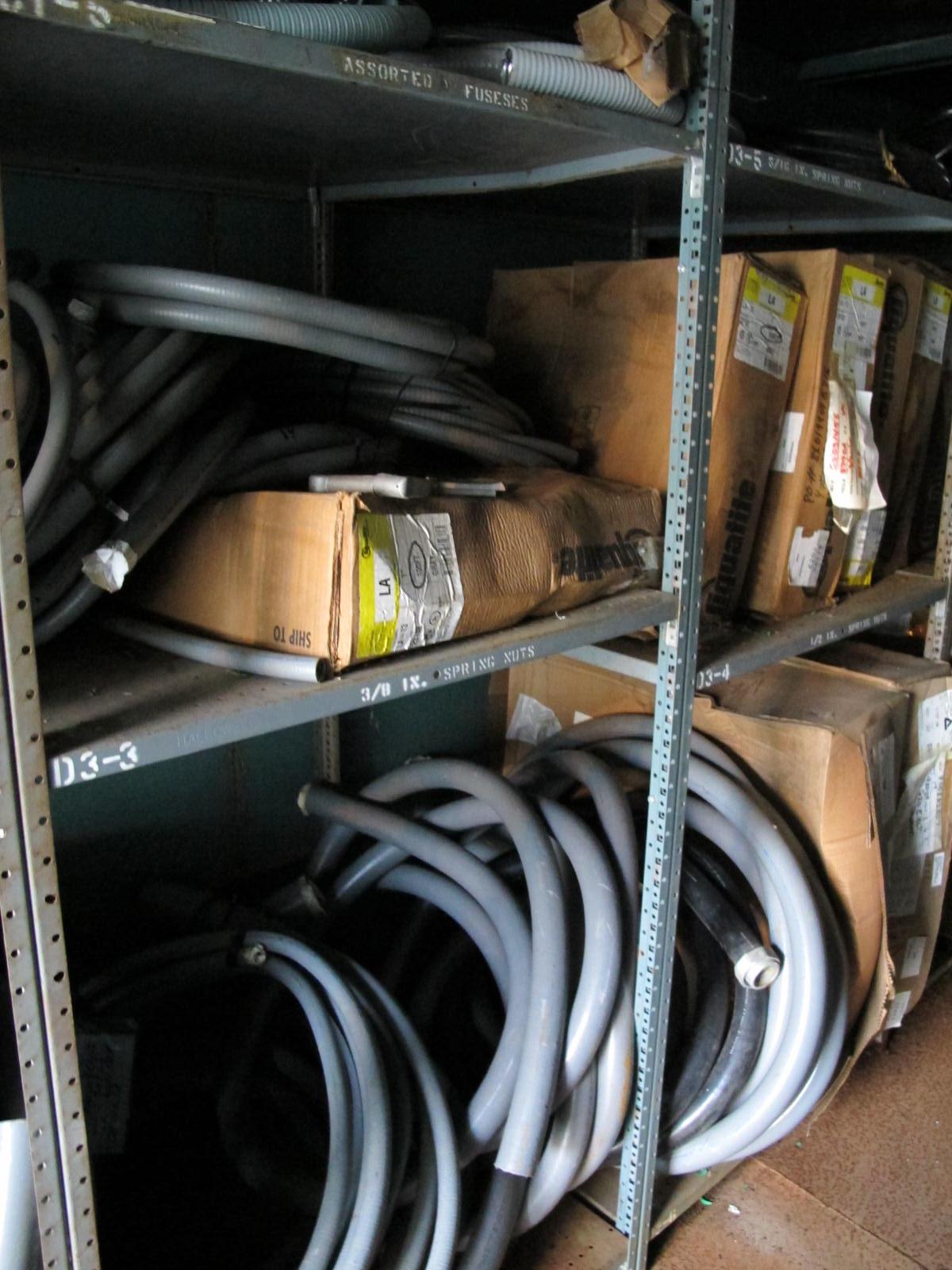 8'X8'X20' STORAGE CONTAINER WITH CONTENTS: LARGE QUANTITY OF LIQUATITE ELECTRICAL FLEX HOSE UP TO 4" (G-20/#8) LOADING & HANDLING FEE $400-4413