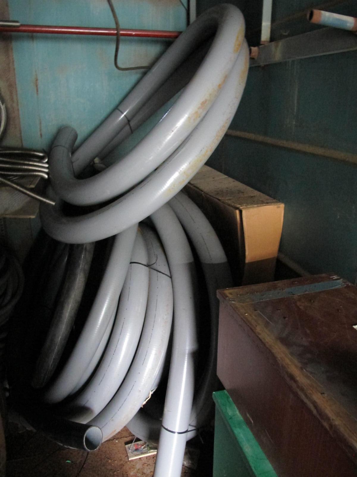 8'X8'X20' STORAGE CONTAINER WITH CONTENTS: LARGE QUANTITY OF LIQUATITE ELECTRICAL FLEX HOSE UP TO 4" (G-20/#8) LOADING & HANDLING FEE $400-4413