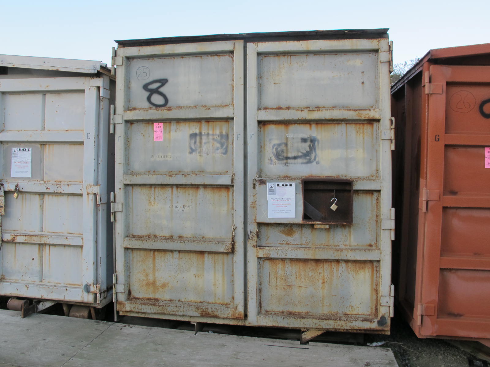 8'X8'X20' STORAGE CONTAINER WITH CONTENTS: LARGE QUANTITY OF LIQUATITE ELECTRICAL FLEX HOSE UP TO 4" (G-20/#8) LOADING & HANDLING FEE $400-4413