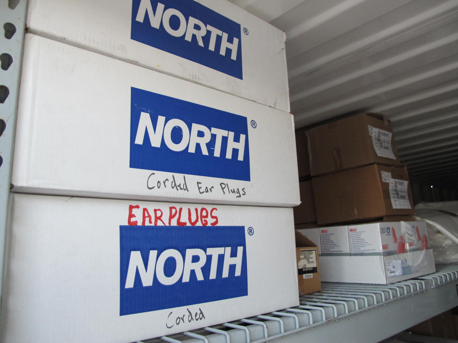 8'X8'X20' STORAGE CONTAINER WITH CONTENTS: PAINTING & SAFETY SUPPLIES, 3M MASKS, NORTH SILICONE HALF MASKS, SPARE RESPIRATORS, DISPOSABLE WIPES, FILTER LIDS, PAINT ROLLERS, PUSH BROOMS, CABLE TIES & EAR PLUGS (G-40/#10) LOADING & HANDLING FEE $400-4414