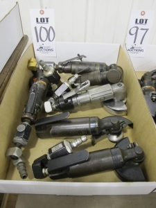 LOT (6) ASSORTED PNEUMATIC ANGLE GRINDERS (G-49) LOADING & HANDLING FEE $5-