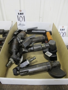 LOT (6) ASSORTED PNEUMATIC ANGLE GRINDERS (G-49) LOADING & HANDLING FEE $5-