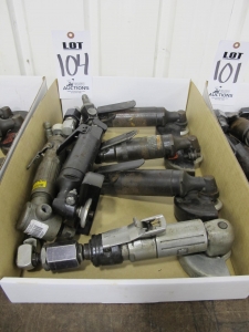 LOT (6) ASSORTED PNEUMATIC ANGLE GRINDERS (G-49) LOADING & HANDLING FEE $5-