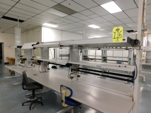 LOT OF (8) LIGHTED WORKSTATIONS, (1) W/O COUNTERTOP-116