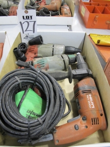 LOT (3) ASSORTED ELECTRIC HAND DRILLS (G-49) LOADING & HANDLING FEE $5-