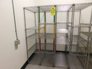 LOT OF (4) WIRE SHELF UNITS, 36"X18"74"-128