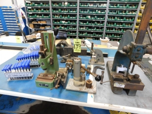 LOT OF MISC. HAND PRESSES, PALMGREN VISES, & (3) T-HANDLE HEX KEY SETS-139