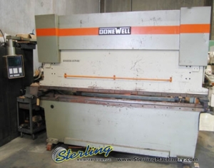 155 Ton x 10' Used Donewell Hyd. 3 Axis CNC Press Brake, Mdl. H-155-3000, Donewell 3300 CNC Back Gauge ( 3 Axis ), Side Guards, Micrometer Back Gauge Adjusters, Remote Palm Button Control Station, Horsepower: 10-13