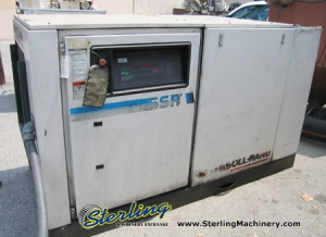 208 CFM Used Ingersoll Rand Rotary Screw Air Compressor, Mdl. SSR- EPE5O, Digital Controls, Sound Encloser, Oil Cooler, After Cooler, Horsepower: 50, 46,846 Stand-by Hours, 19,171 Operated Hours-19