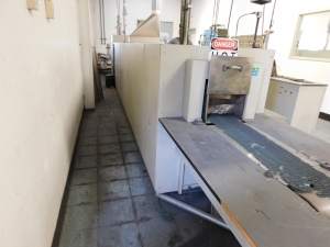 1992 LINDBERG/BLUE M MESH BELT CONVEYOR FURNACE, TYPE: 830A12B5C5D8E12, S/N 919646-E, KILOWATTS: 60.6, VOLTS: 480: PHASE: 3, MAX TEMP: 1100 DEG. C, HERTZ: 60, 34'X40"X53", CONVEYOR BELT WIDTH: 12", COMES W/THERMCO MODEL 8300 GAS MIXER-143