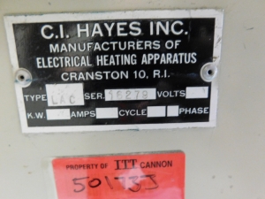 C.I. HAYS INC. MESH BELT CONVEYOR FURNACE, TYPE: LAC, S/N 16279, VOLTS: 460, KILOWATTS: 31, AMPS: 39, CYCLE: 60, PHASE: 3, 26'X32"X53", CONVEYOR BELT WIDTH: 6", COMES WITH THERMCO MODEL 8300 GAS MIXER-144