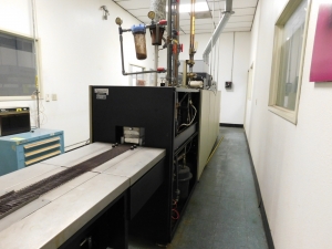 BTU ENGINEERING 5'X25' TRANSHEAT MESH BELT CONVEYOR FURNACE, MODEL TS54-7-70E-60, BTU 3615 CONTROL SYSTEM, CONVEYOR BELT WIDTH: 5", COMES W/ THERMCO 8300 GAS MIXER-145