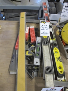LOT ASSORTED LEVELS & SQUARES (G-49) LOADING & HANDLING FEE $5-