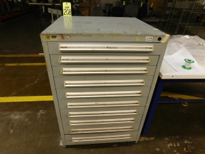 STANLEY VIDMAR 10 DRAWER TOOL/PARTS CABINET,  30"X28"X44-208