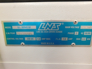 1990 LNS QUICKLOAD SERVO S2 BAR FEED, S/N 301090-216