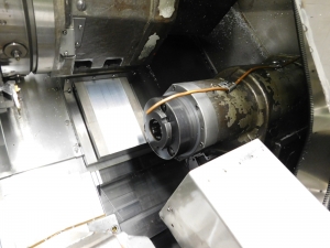 OKUMA LR 15-MW LATHE, OSP 5020L CNC CONTROL, LIVE TOOL, TWIN SPINDLE, HYDRAULIC TAILSTOCK, SUB SPINDLE, PARTS CATCHER, PARTS CONVEYOR, TURBO CHIP CONVEYOR, ROYAL MIST FILTER, METAL BIN, S/N 1780-217