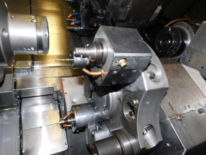 OKUMA LR 15-MW LATHE, OSP 5020L CNC CONTROL, LIVE TOOL, TWIN SPINDLE, HYDRAULIC TAILSTOCK, SUB SPINDLE, PARTS CATCHER, PARTS CONVEYOR, TURBO CHIP CONVEYOR, ROYAL MIST FILTER, METAL BIN, S/N 1780-217