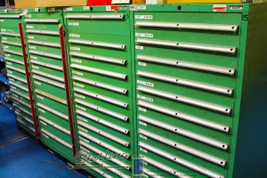 OKUMA CNC LIVE TOOL LATHES, OKUMA HORIZONTAL MACHINING CENTERS, SCREW MACHINES, PLASTIC INJECTION MOLDING, OVENS, MACHINE SHOPS, LARGE TOOL CRIBS, AIR COMPRESSORS, INSPECTION, VIDMAR & LISTA CABINETS, OVER 1,000 LOTS TO BE SOLD!c-1