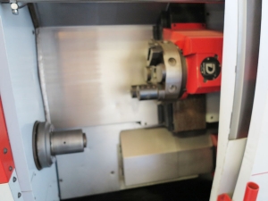 8.7" X 20.1" EMCO 345 CNC TURNING LATHE (GREAT CONDITION), FANUC 21T CNC CONTROL, 3J COLLET CHUCK, PROGRAMMABLE TAILSTOCK, BARFEED INTERFACE, COOLANT SYSTEM, SPLASH GUARDS, TRANSFORMER: INPUT 230.400.440.460, OUTPUT 400V. MACHINE IS SET UP 400V, 3 PHASE, SPINDLE NOSE 2-1/10" (LOCATION: GARVEY AVE., SOUTH EL MONTE, CA) ***RIGGING FEE $150***-7