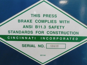 90 TON X 8' CINCINNATI FORM MASTER II CNC HYDRAULIC PRESS BRAKE (CONTROLLER IS NOT FUNCTIONAL - NEEDS WORK), MODEL 90FMIIX6, AXIS SELECTION CONTROL, 4-AXIS (2-AXIS RAM Y1, Y2 TO 0.0002" AND 2-AXIS BACKGAGE X-R), CINCINNATI FORM MASTER II, 2 AXIS CNC BACK GAUGE, ELECTRIC FOOT PEDAL, PEDESTAL PALM CONTROL W/ EMERGENCY STOP, AUTO BED CROWNING, PRESENSE SENSING GUARD ON/OFF PUSH BUTTON, EXTENDED STROKE & SHUT HEIGHT, (NEEDS NEW CONTROL) (LOCATION: GARVEY AVE., SOUTH EL MONTE, CA) ***RIGGING FEE $250***-23