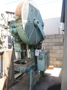 60 TON X 3 1/2" BLISS OBI PUNCH PRESS, MODEL 21 1/2, MOTORIZIED RAM ADJUSTMENT, AIR CLUTCH & AIR BRAKE, DUAL AIR RAM COUNTERBALANCES, BIJUR AUTOMATIC LUBRICATION SYSTEM, AIR REGULATORS & FILTERS, BELTS & FLYWHEEL GUARDS, DIRECT AC MOTOR DRIVEN, PALM CONTROLS, A/C W/ RESERVE TANK (LOCATION: GARVEY AVE., SOUTH EL MONTE, CA) ***RIGGING FEE $50***-30