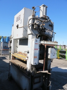 150 TON X 4" HEIM STRAIGHT SIDE PUNCH PRESS, MODEL S150, 42" X 60" T-SLOTTED PLATE, INCH-SINGLE-CONTINOUS SETTING, DUAL PALM STATION, AIR CLUTCH & BRAKE, MOTORIZIED RAM ADJUSTMENT, DUAL COUNTER BALANCE, SURGE TANK, AUTO LUBE, TOP STOP, HORSEPOWER: 15 (LOCATION: GARVEY AVE., SOUTH EL MONTE, CA) ***RIGGING FEE $250***-32
