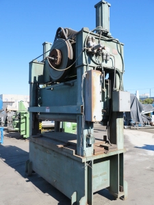175 TON X 6" HEIM STRAIGHT SIDE PRESS, MODEL 175-42-78, BIJUR AUTOMATIC LUBRICATION SYSTEM, DUAL AIR COUNTER BALANCE, RAM INDICATOR W/ POWER SLIDE ADJUSTMENT, (4) MOUNTING PADS, FRONT OPERATED PALM BUTTON CONTROLS, EMERGENCY & TOP STOP, KEYED LOCK OUT CONTROL MODES, MAIN BREAKER PANEL, AIR FILTERS & REGULATOR (LOCATION: GARVEY AVE., SOUTH EL MONTE, CA) ***RIGGING FEE $250***-33