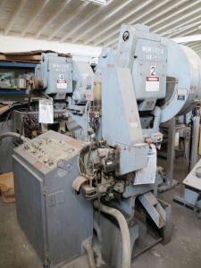 22 TON MINSTER HIGH SPEED PUNCH PRESS, MODEL B1-22, 20" X 12" BED, 0-850 SPM, AIR CLUTCH & BRAKE, VAMCO FEEDER V-667 MARK 3 WITH AUTO LUBE, DURANT BATCH COUNTER, EMERGENCY STOP, TOP STOP, AUTO LUBE SYSTEM, SPM COUNTER, LOAD METER, INDEPENDENT CONTROL STAND (LOCATION: RUSH ST., SOUTH EL MONTE, CA) ***RIGGING FEE $50***-50D