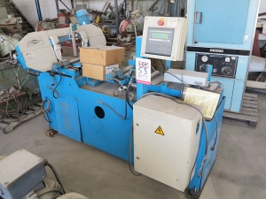 12" X 18" JAESPA AUTOMATIC MITRE HORIZONTAL BANDSAW (NEEDS WORK), MODEL W-220 DGA, HYDRAULIC FEED CONTROL, E300 CONTROLLER, VARIABLE SPEED, COOLANT SYSTEM, SAW CUTS MANUALLY, NEEDS CONTROL WORK FOR AUTOMATIC MODE (LOCATION: RUSH ST., SOUTH EL MONTE, CA) ***RIGGING FEE $50***-53