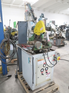 12" BROBO SEMI-AUTOMATIC HEAVY DUTY COLDSAW, MODEL S.A.315D, HYDRO-PNEUMATIC POWER FEED SYSTEM, HEAVY DUTY PNEUMATIC VISE, COOLANT TANK AND PUMP, CONTROL SYSTEM, FEED ROLLER ATTACHMENT, FEED RATE ADJUSTMENT, GEAR BOX, TRAVERSE DISTANCE & DEPTH OF CUT ADJUSTMENT, STAND (LOCATION: RUSH ST., SOUTH EL MONTE, CA) ***RIGGING FEE $25***-55