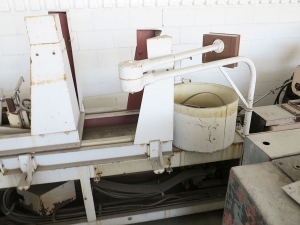 16" X 8' CAIN PLATE SAW, MODEL 45 9-8-HLS, FULL LENGTH PNEUMATIC HOLD DOWN BEAM, (2) 24" X 48" TABLE W/AIR OPERATED POP UP STOPS, ADJUSTABLE TRAVEL 36", (2) 24" X 48" SUPPORT TABLES, 5 HP DUST COLLECTOR AND PENDANT CONTROL, HORSEPOWER: 10 (LOCATION: RUSH ST., SOUTH EL MONTE, CA) ***RIGGING FEE $25***-58