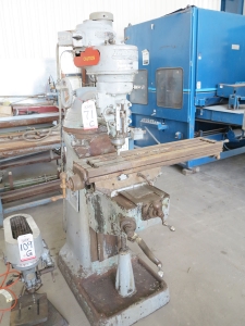 BRIDGEPORT VERTICAL MILL, S/N 18543, J HEAD S/N J7528, 9" X 42" TABLE (LOCATION: RUSH ST., SOUTH EL MONTE, CA) ***RIGGING FEE $25***-71C