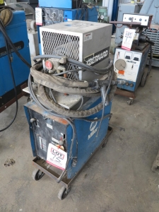 150 AMP MILLER MIG WELDER, MODEL ECONO TWIN, GROUND CABLE, CART W/ CASTERS, WORK CABLE W/CLAMP, POWER CORD (LOCATION: RUSH ST., SOUTH EL MONTE, CA)-75