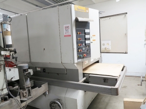 36" TIMESAVERS BELT WOOD SANDER (3 HEAD), 3 HEAD DESIGN, INCLUDES: BRAND NEW OEM TIMESAVERS CONVEYOR BELT, MOTOR LOAD INDICATORS, YEAR 1991 (LOCATION: RUSH ST., SOUTH EL MONTE, CA) ***RIGGING FEE $150***-85