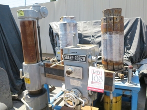 8.25" X 31.5" SHARP RADIAL DRILL, MODEL RD-820, 2 AXIS HYDRAULIC FEEDS, 6' X 18' PERMANENT MAGNETIC CHUCK, COOLANT SYSTEM, AUTO LUBE SYSTEM, MISSING MOTOR, NEEDS PARTS (LOCATION: RUSH ST., SOUTH EL MONTE, CA) ***RIGGING FEE $25***-108