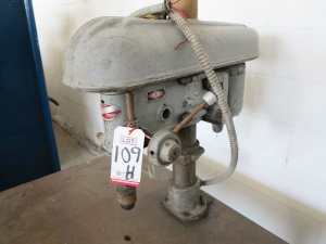 DELTA 16" INDUSTRIAL DRILL PRESS, S/N 114-8546, W/ 1-1/8" THICK 4' X 30" TABLE (LOCATION: RUSH ST., SOUTH EL MONTE, CA)-109H