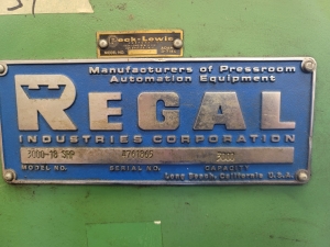 REGAL 3,000 LB X 18" REEL, POWERED, S/N 4761865-8
