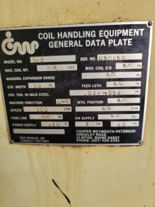 COOPER WEYMOUTH STRAIGHTENER, MODEL 18B, .018-.093- 18" STRAIGHTENER, S/N 050860-15