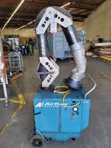 AIRFLOW SYSTEMS E-Z ARM FUME COLLECTOR, MODEL PCH1-PG7-LTH65, 1.5 HP, 115V/SINGLE PHASE, ON CASTERS, S/N 1005505-27