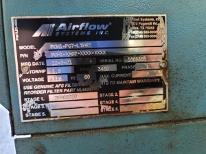 AIRFLOW SYSTEMS E-Z ARM FUME COLLECTOR, MODEL PCH1-PG7-LTH65, 1.5 HP, 115V/SINGLE PHASE, ON CASTERS, S/N 1005505-27