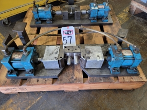 CUSTOM MACHINE W/ (2) PNEUMATIC CYLINDERS FOR PUNCHING HOLES IN ALUMINUM TUBING-57