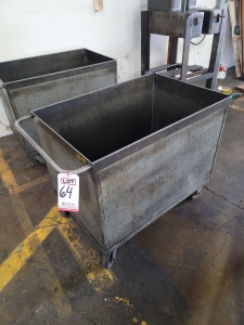 R&B MFG. CO. STEEL BIN ON CASTERS, 2' X 3' X 2' HEIGHT-64