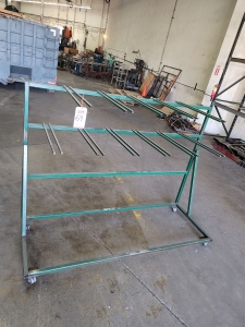 STEEL RACK ON CASTERS, 87" X 32"D X 64" HEIGHT-69