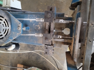 PACCO MODEL 350 DUAL HEAD HORIZONTAL BORING MACHINE, PNEUMATIC, 1 HP, S/N 1169-79