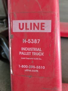 ULINE INDUSTRIAL PALLET JACK, MODEL H-5387, 5,500 LB CAPACITY-83