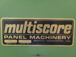 MULTISCORE 62" PANEL RIP SAW, MODEL MR-21, RIP SAW/GROOVER, THROUGH FEED, 30 HP-94