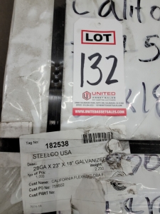 2,250 LBS OF 28GA X 23" X 18" GALVANIZED SHEETS, 1,000 PIECES-132