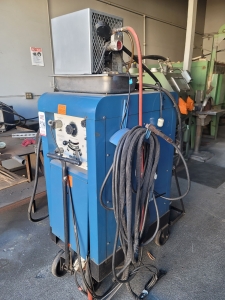 MILLER 330 A/BP CONSTANT CURRENT AC/DC ARC WELDING POWER SOURCE, S/N JB569578, W/ WATER COOLER, TIG GUN, FOOT PEDAL-374