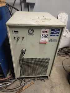 STELLITE PLASMA TRANSFERRED ARC WELDING SYSTEM FOR APPLICATION OF HARDFACING, W/ STELLITE PTA SYSTEM 300, NESLAB CFT-150 REFRIGERATED RECIRCULATOR-382